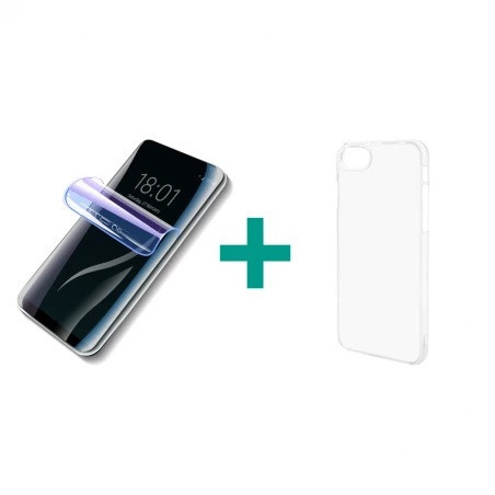 Film hydrogel avec pose + coque transparente iPhone 14