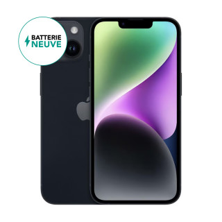 iPhone 14 SIM + eSIM Batterie neuve Minuit 128Go Reconditionné