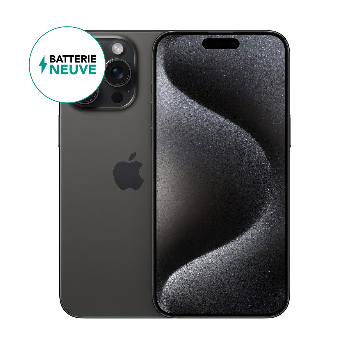 iPhone 15 Pro Max SIM Batterie neuve Noir 256Go Reconditionné